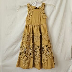 Mia Joy Joyfolie Maxi Dress Toddler Girl 3T Gold Yellow Tiered Sleeveless